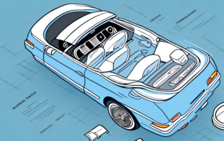 A convertible car with its top down