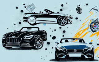 A black convertible car with its top down