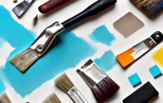 Various tools such as a paint scraper