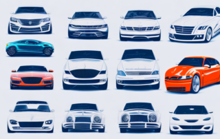 A variety of cars with unique and creative name stickers on them