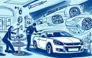 A car undergoing detailing and refurbishment in a scenic setting of goslar