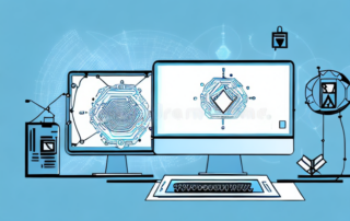 Two computers exchanging data through a secure