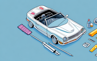 A convertible car with its top down