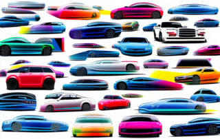 A variety of cars with different