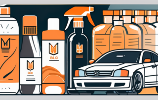 Various car detailing tools such as a buffer