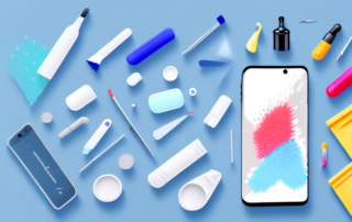 A smartphone with a gleaming screen