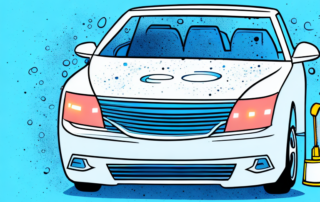 A foiled car with cleaning tools such as a soft brush