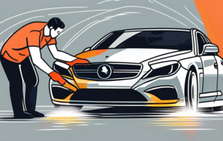 A car with visible scratches being polished by a shiny