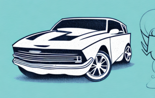 A car with visible scratches on its surface and tools like a buffer machine