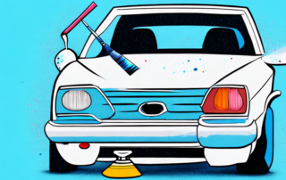 A car door with visible paint damage