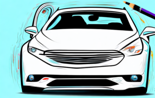 A car in the process of being painted