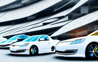 Several cars with different types of vibrant and sleek car wraps