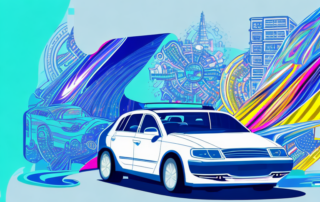 A car being wrapped in a glossy