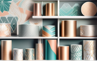 Various types of adhesive foils with different motifs such as floral