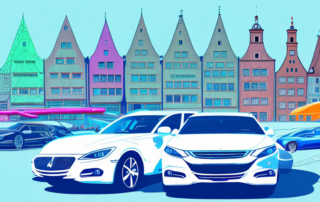 A variety of cars with different vibrant and glossy wraps