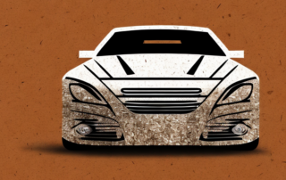 A car wrapped in a wood-like foil