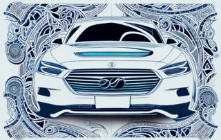 A variety of unique and stylish car decals applied on the side of a sleek car