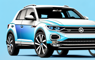 A volkswagen t-roc car with a unique