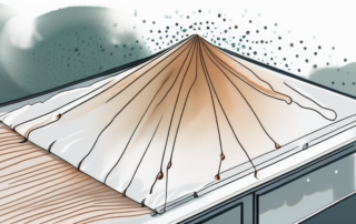 A fabric roof being treated with a waterproofing spray