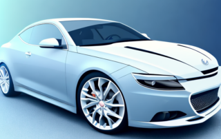 A sleek car with a glossy