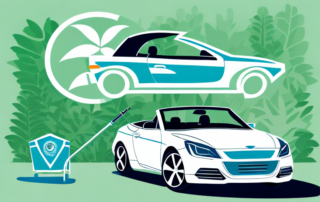 A pristine convertible car exiting a modern automatic car wash facility