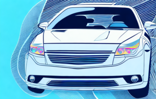 A car with half of it being glossy and vibrant due to vehicle wrapping