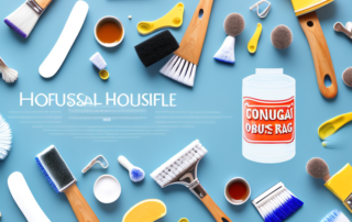 Various household items like vinegar