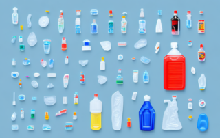 Various plastic items like a plastic chair