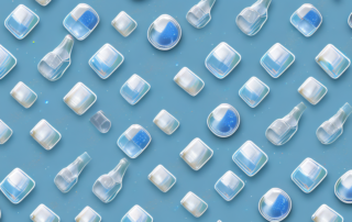 Several different types of glass cleaner bottles lined up on a car hood