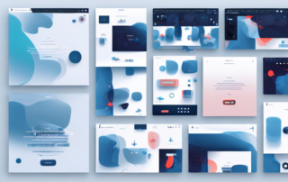 A digital tool or configurator with various design elements and color palettes