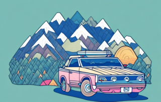 A car parked on a mountain peak