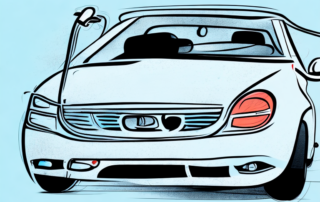 A car in the process of being painted