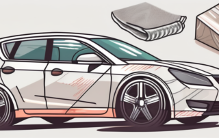 A car with visible plastic scratches on the surface