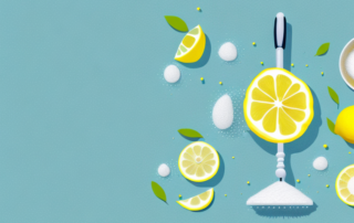 Various natural cleaning items like a lemon