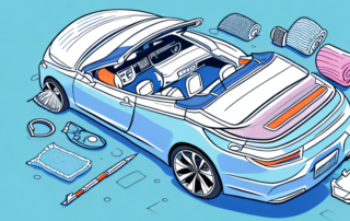 A convertible car with its top down