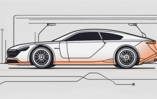 A car with highlighted air tires
