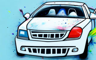 A car in the process of being painted