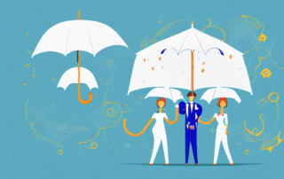 A protective umbrella covering a symbolic house