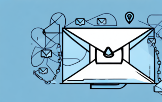 A computer with an envelope emerging from the screen