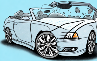 A convertible car being washed