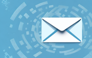 An open envelope with a digital lock symbol on it