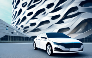 A sleek car with a shiny