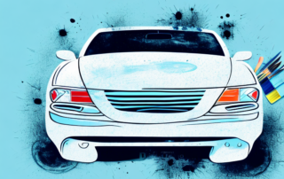 A car with visible scratches and dents on its paintwork