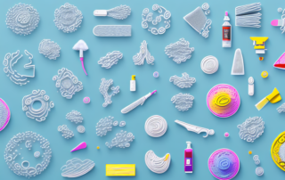 Several different types of surface cleaners arranged in a line