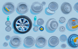 A set of car wheels being cleaned at home