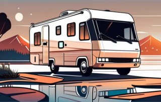A motorhome with a shiny