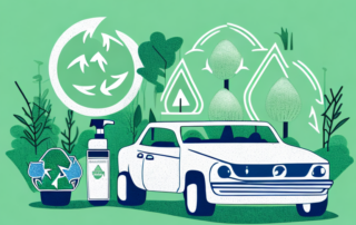 A car being cleaned with eco-friendly products