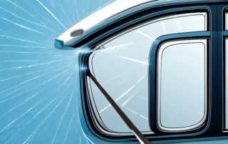 A car door with a shiny