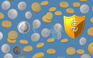 A wallet with coins and a shield