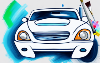 A car in the process of being painted